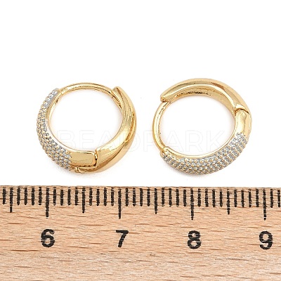 Brass Enamel Hoop Earrings EJEW-D336-01G-1