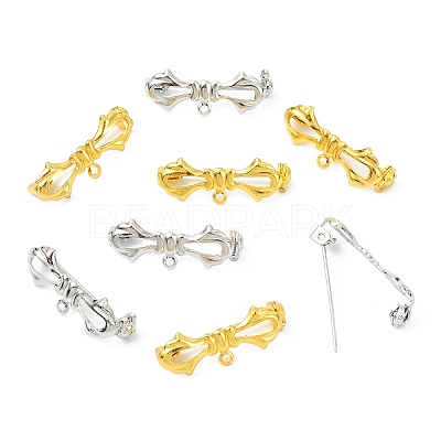 Bowknot Brass Kilt Pins with 1 Loop KK-H738-35-1