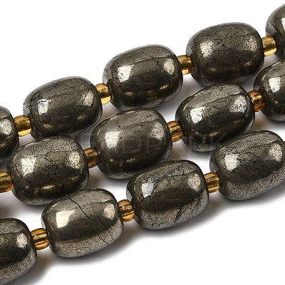 Natural Pyrite Beads Strands G-Z131-D01-02-1