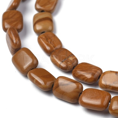 Natural Yellow Wood Lace Stone Wooden Jasper Beads Strands G-Z006-B04-1