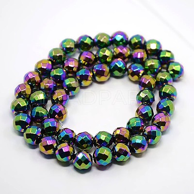 Grade A Electroplate Magnetic  Synthetic Hematite Beads Strands X-G-O004A-09-1