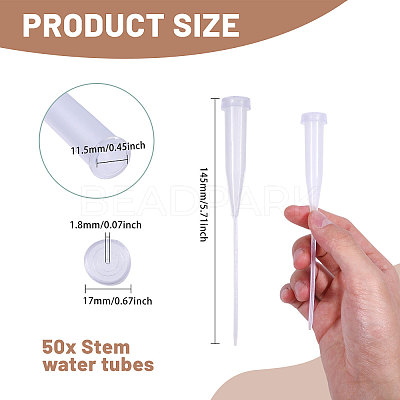 50Pcs Plastic Flower Tube AJEW-GL0002-97B-1