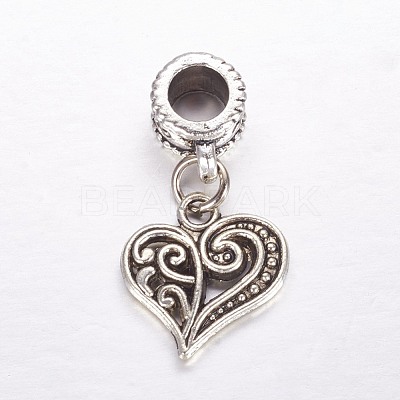 Tibetan Style Alloy European Dangle Charms X-MPDL-J041-14AS-1