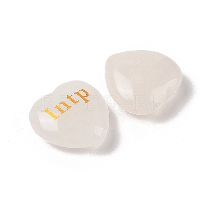 Natural Quartz Crystal Heart Engraving MBTI Figurines Statues for Home Office Desk Decorations G-K353-05F-1