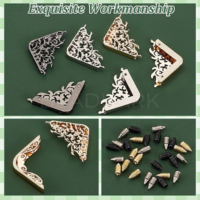 12Pcs 6 Style Alloy Bag Decorate Corners Protector FIND-WR0005-91-1