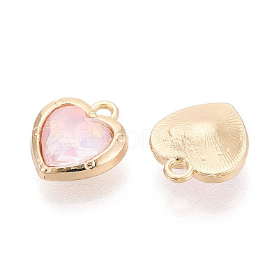Rack Plating Alloy & Glass Pendants PALLOY-T024-05C-G-1