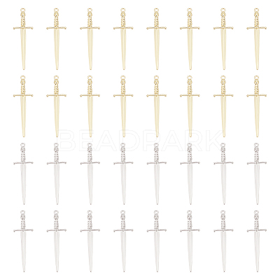 32Pcs 2 Colors Rack Plating Alloy Pendants FIND-UN0001-79-1