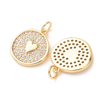 Valentine's Day Brass Micro Pave Clear Cubic Zirconia Pendants KK-A304-24E-G-1
