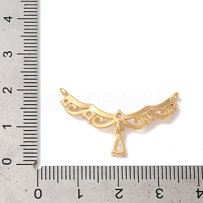 Brass Micro Pave Clear Cubic Zirconia Pendants KK-M294-21G-1