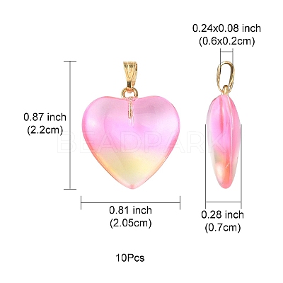 Two Tone Transparent Glass Pendants GLAA-YW0003-02D-1