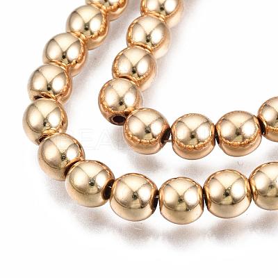 Electroplate Non-magnetic Synthetic Hematite Bead Strands G-Q466-6mm-04-1