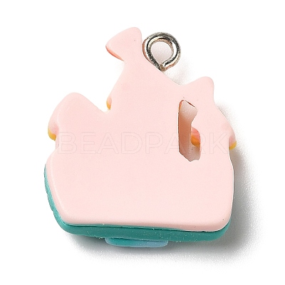 Autumn Theme Opaque Resin Pendants RESI-L038-03P-02-1