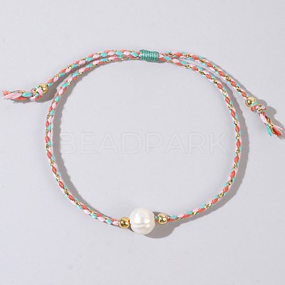 Natural Freshwater Pearl Bead Braided Bead Bracelets JH8725-2-1