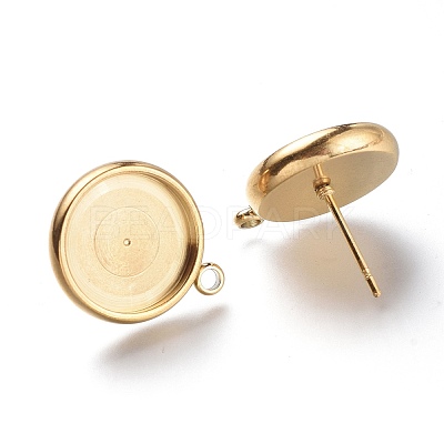 Ion Plating(IP) 304 Stainless Steel Stud Earring Settings STAS-I161-01E-G-1