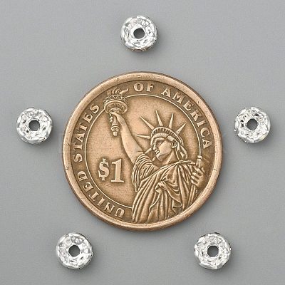 Brass Grade A Crystal Rhinestone Spacer Beads RB-A006-6MM-S-1