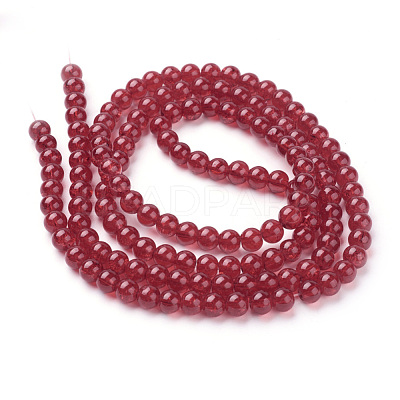 Spray Painted Crackle Glass Beads Strands CCG-Q001-6mm-13-1