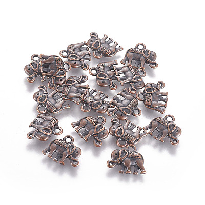 Vintage Elephant Charms A-PALLOY-ZN-47017-R-FF-1
