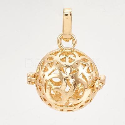 Rack Plating Brass Cage Pendants KK-S751-012KC-1