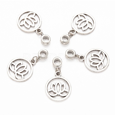 Tibetan Style Alloy Large Hole European Dangle Charms PALLOY-JF00036-1