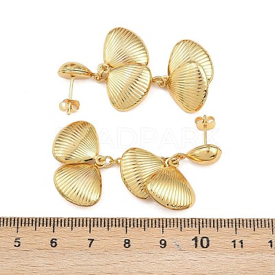 304 Stainless Steel Dangle Stud Earrings EJEW-P325-05B-G-1