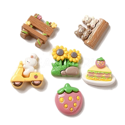 Spring Theme Opaque Resin Decoden Cabochons RESI-E053-03-1