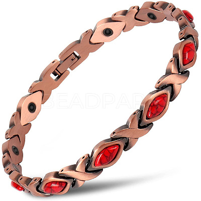 Zinc Alloy & Synthetic Turquoise  Link Chain Bracelets FS-WGDAAA9-05-1