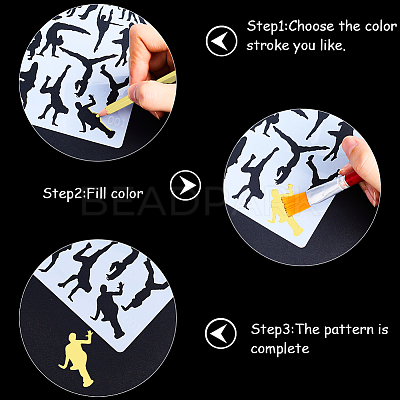 1Pc Dancer Plastic Drawing Stencils DIY-GF0010-01-1