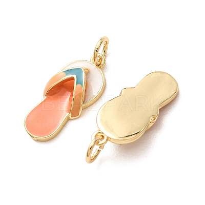 Brass Enamel Pendants KK-B026-25G-1