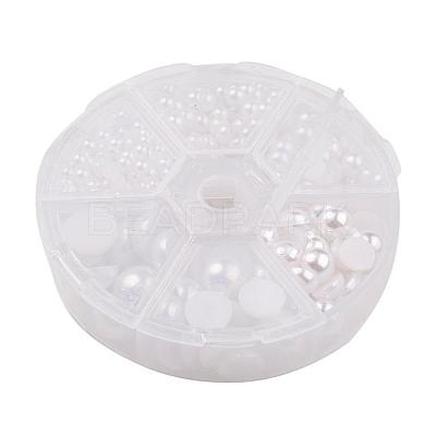 1Box ABS Plastic Imitation Pearl Dome Cabochons SACR-X0002-B-1