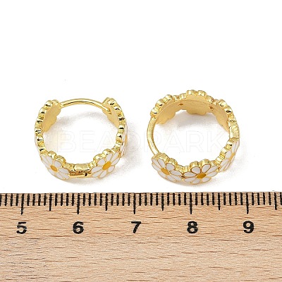 Brass Enamel Hoop Earrings X-EJEW-S277-01G-1
