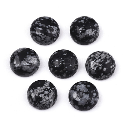 Natural Snowflake Obsidian Cabochons G-N326-59B-1