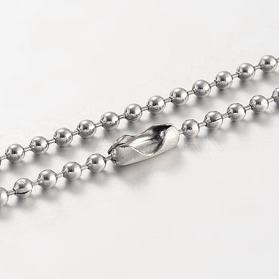 Tarnish Resistant Stainless Steel Ball Chains Necklace NJEW-JN01427-03-1