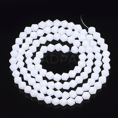 Opaque Solid Color Glass Beads Strands X-GLAA-Q080-4mm-B05-1