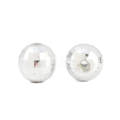 Faceted Round Plated Acrylic Beads PACR-L001-12mm-S-1