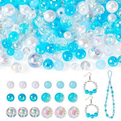 Transparent & Opaque Acrylic Bead OACR-TAC0002-08C-1