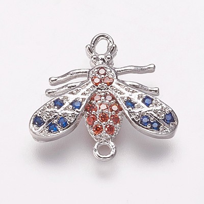 Brass Cubic Zirconia Links KK-P134-49P-1