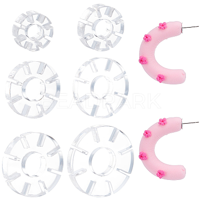 6pcs 6 Size Snowflake Shape Polymer Clay Earring Charms Guide TOOL-BC0002-30-1