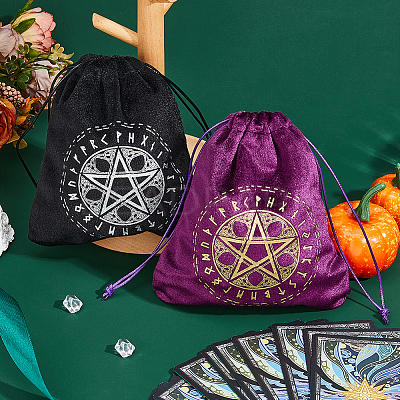 2Pcs 2 Colors Velvet Storage Bags ABAG-FH0001-12-1