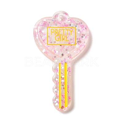 Acylic Pendant with Glitter Powder OACR-H035-01B-1