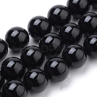 Natural Obsidian Beads Strands G-S259-33-10mm-1