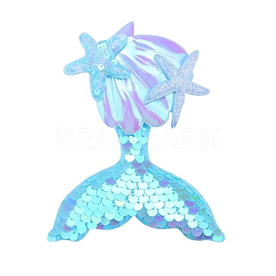 Mermaid Fishtail Sequins Plastic Alligator Hair Clips PW-WG2684B-05-1