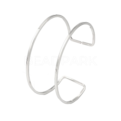 Non-Tarnish 304 Stainless Steel Hollow Open Cuff Bangles for Women BJEW-S155-04P-1