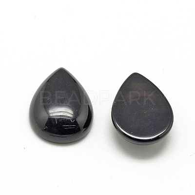 Natural Black Stone Cabochons G-R417-18x25-46-1