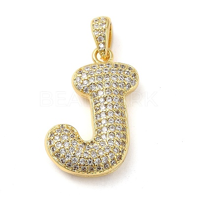 Brass Micro Pave Cubic Zirconia Pendants KK-E061-03G-10-1