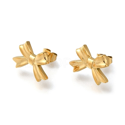 304 Stainless Steel Stud Earrings for Women EJEW-F337-01G-01-1