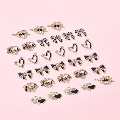 28Pcs 6 Styles Alloy Enamel Pendants FIND-FS0003-22-1