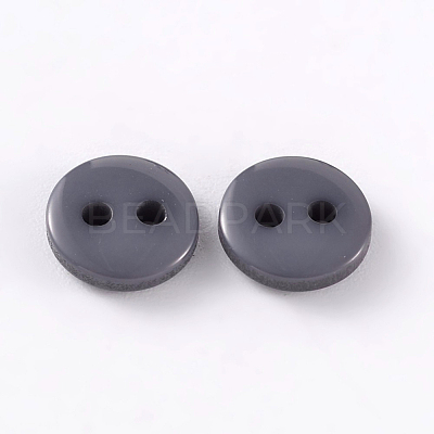 2-Hole Flat Round Resin Sewing Buttons for Costume Design BUTT-E119-28L-01-1