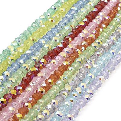 Baking Paint Transparent Glass Beads Strands DGLA-A034-J8mm-B-1