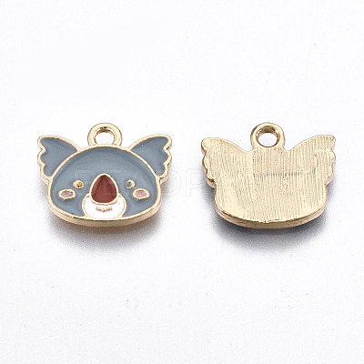 Light Gold Plated Alloy Enamel Charms X-ENAM-T009-79A-RS-1