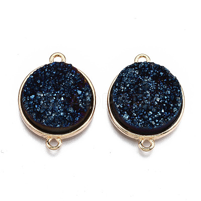 Natural Druzy Agate Links Connectors G-T131-86F-1